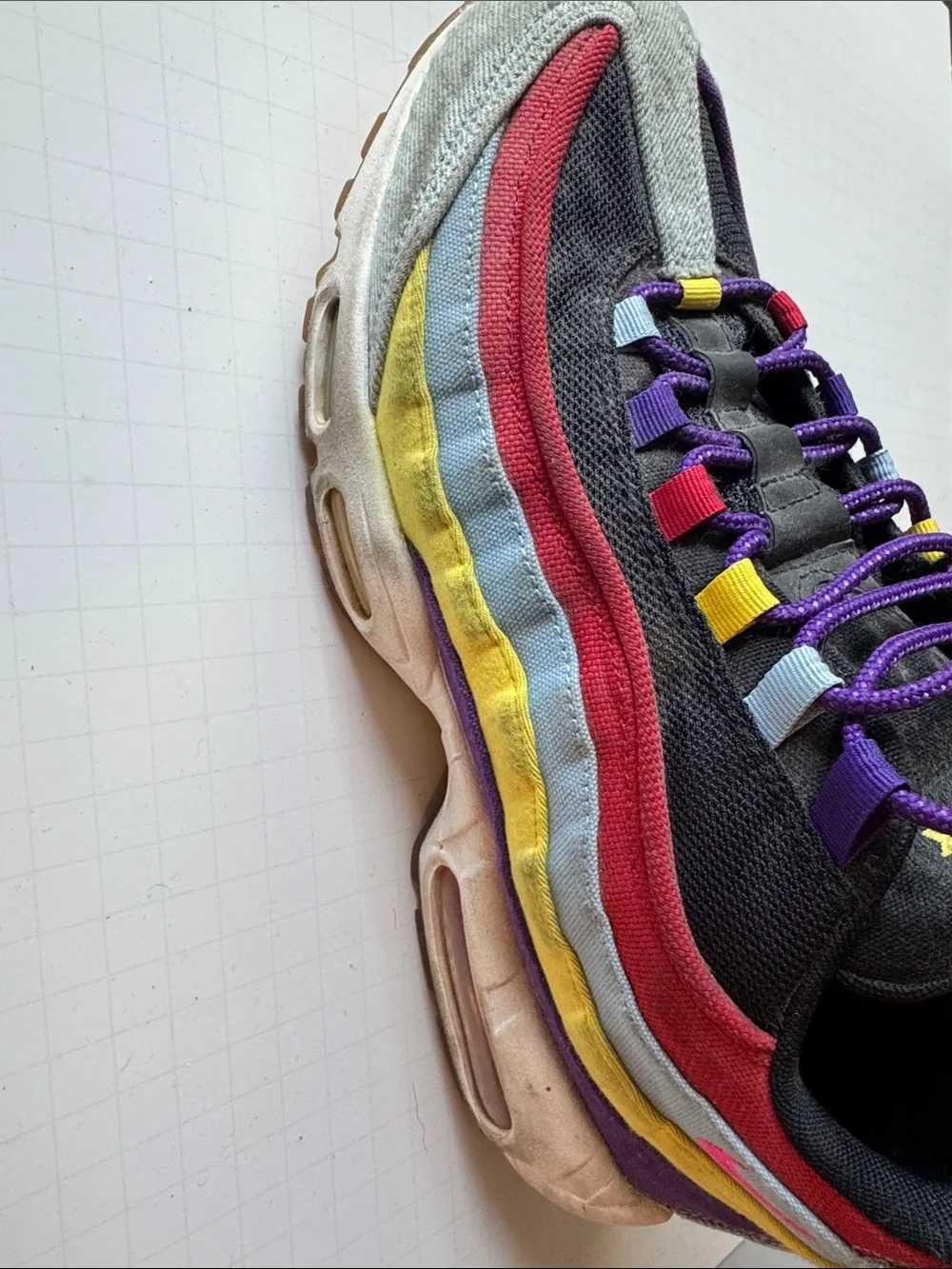 Nike Air Max Men's Black Multicolor Lace-Up Sneakers